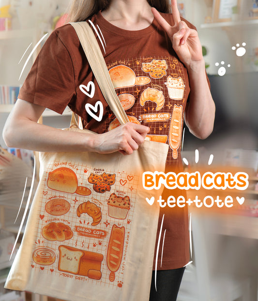 BREAD CATS cotton t-shirt