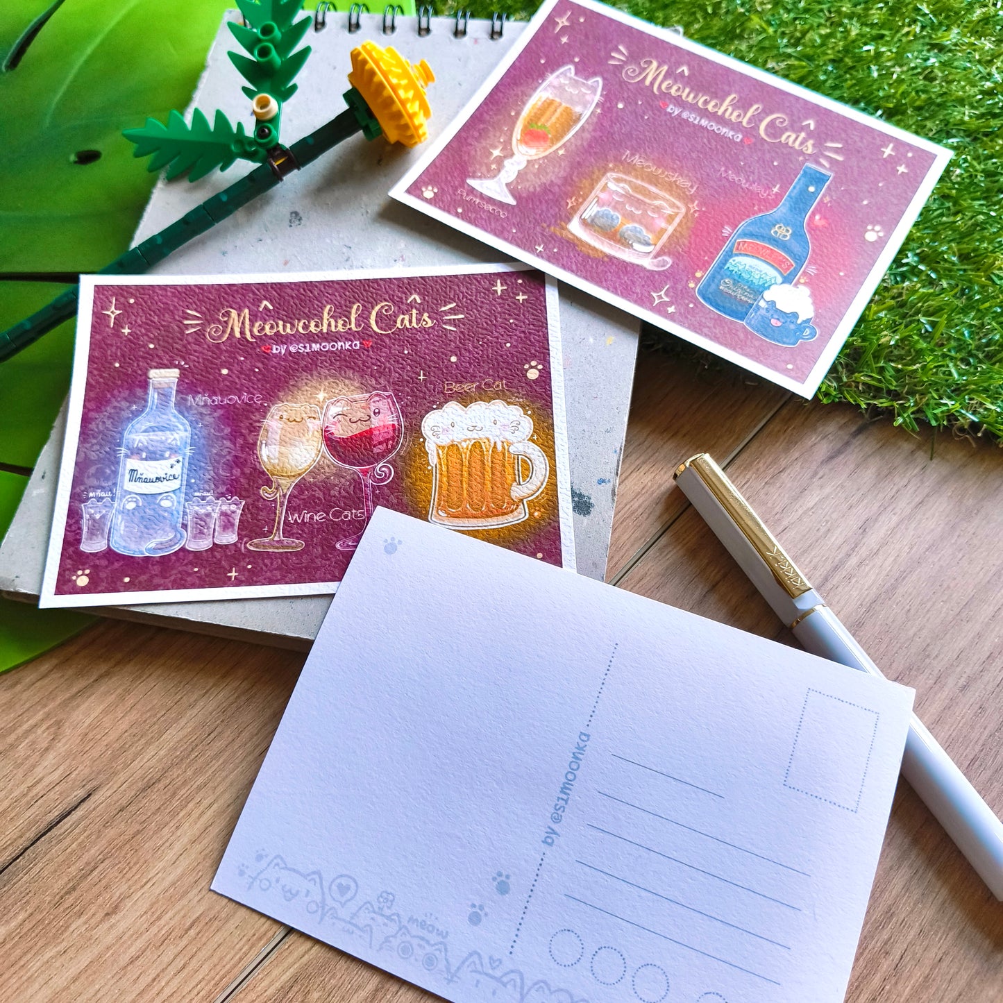 MEOWCOHOL CATS postcard set