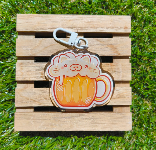 BEER CAT acrylic keychain