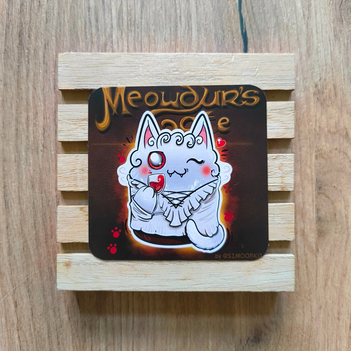 MEOWSTARION fandom die-cut sticker with background