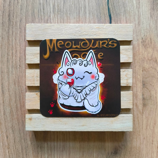 MEOWSTARION fandom die-cut sticker with background