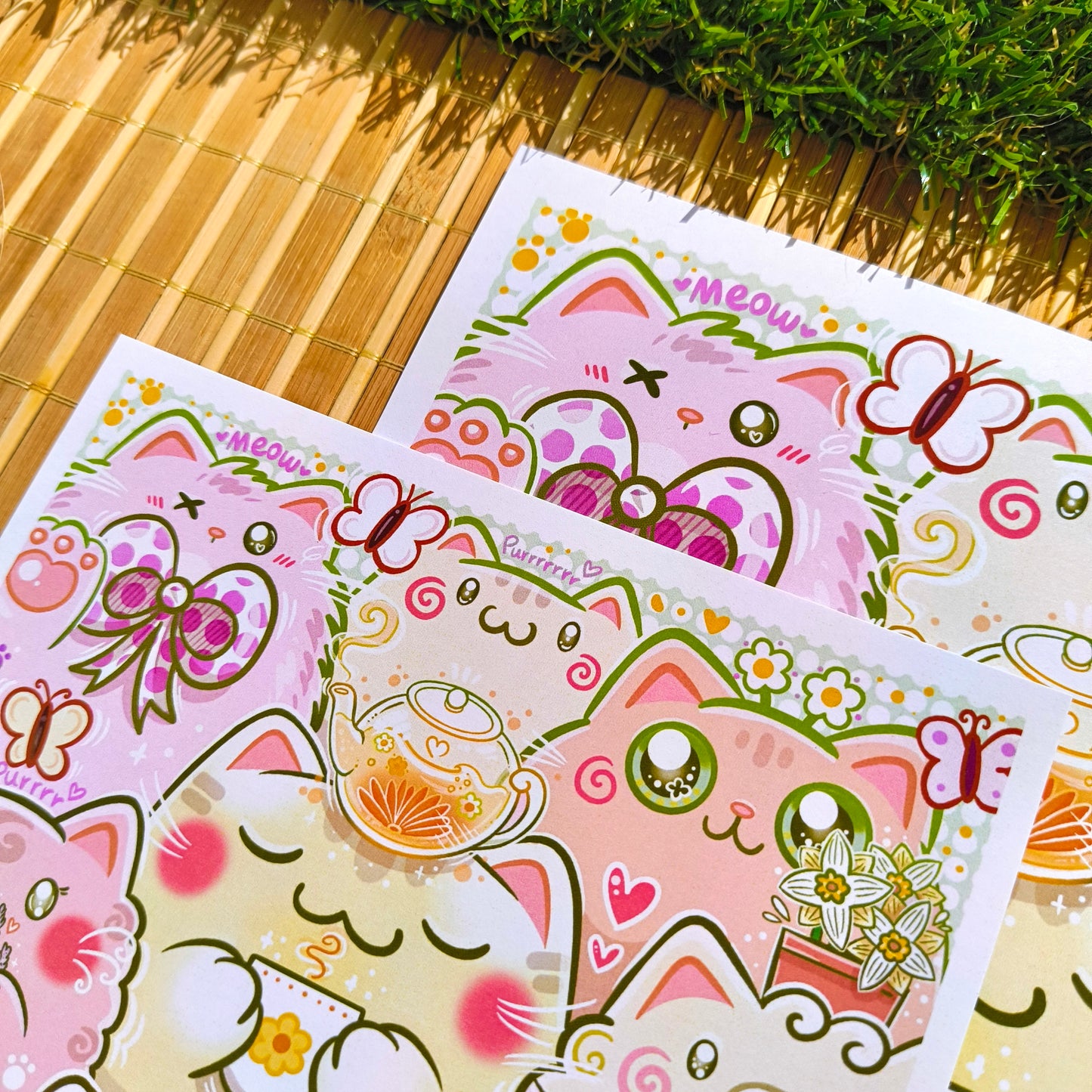 COZY SPRING CATS art print