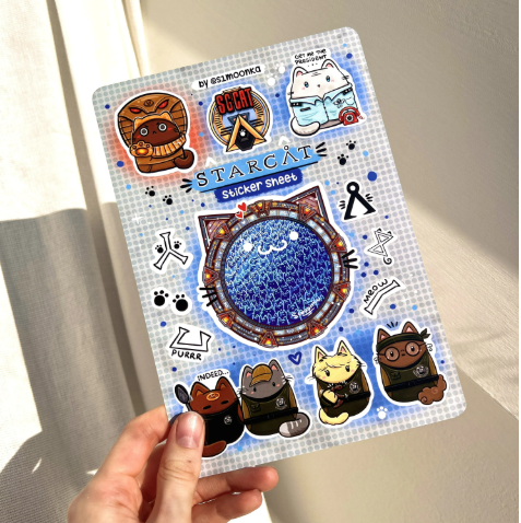 STARGATE CATS vinyl sticker sheet