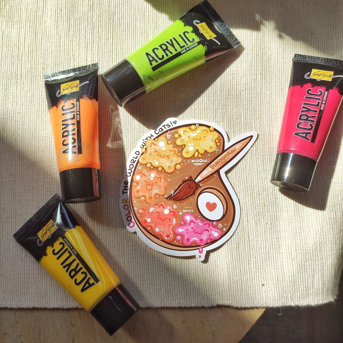 COLOR THE WORLD WITH CATS die-cut waterproof vinyl car sticker