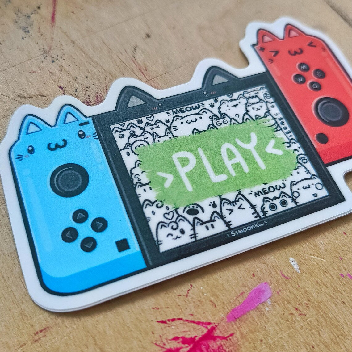 MEOWTENDO die-cut waterproof vinyl sticker