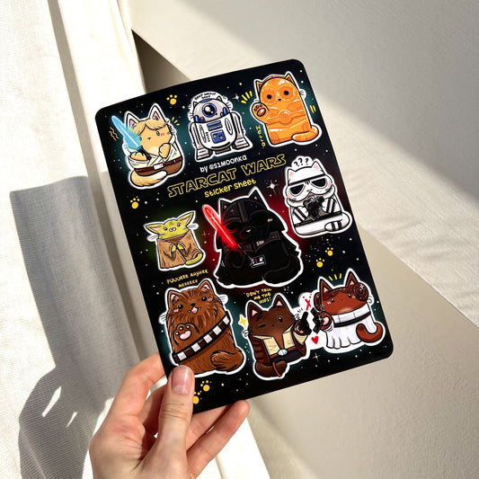 STAR WARS CATS vinyl sticker sheet