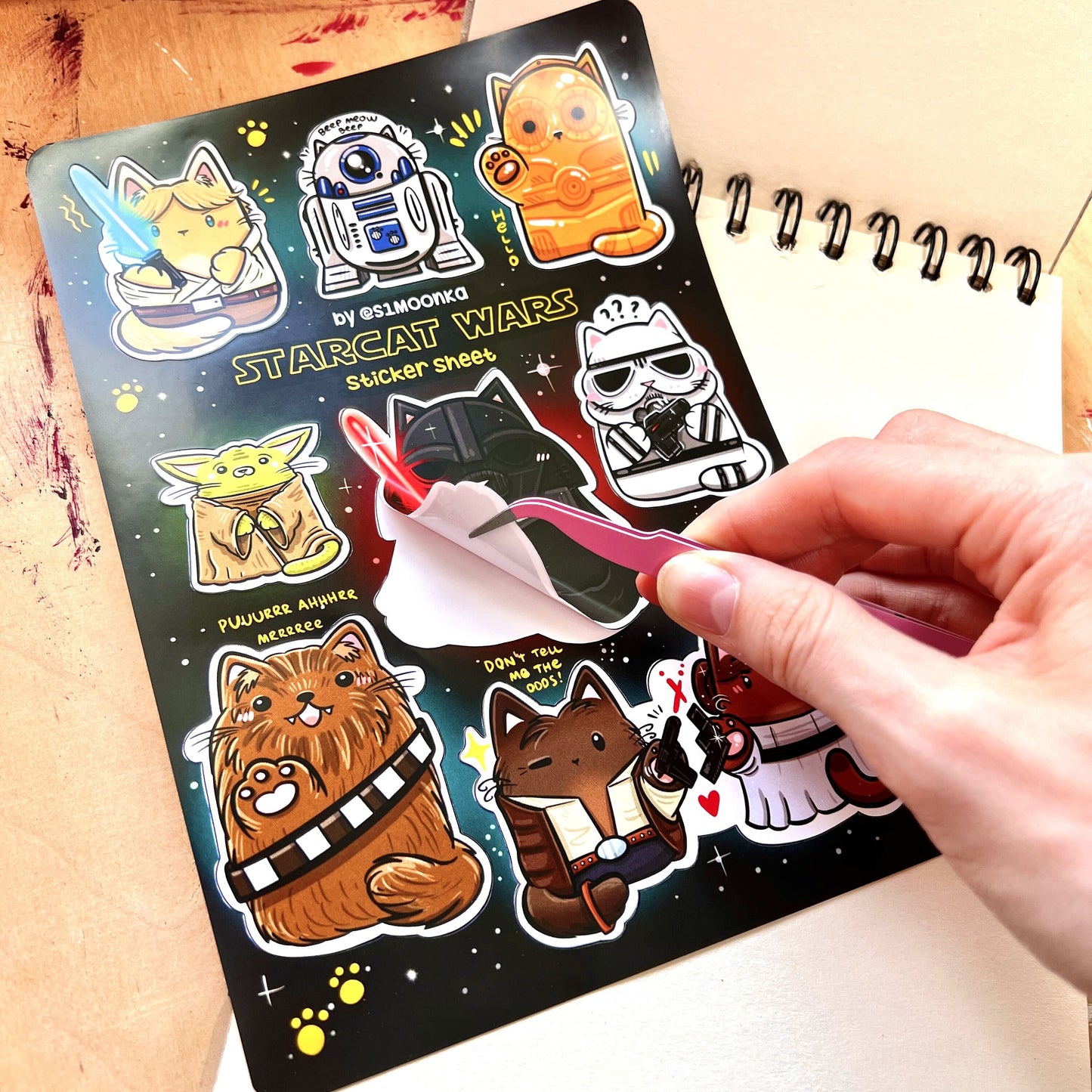STAR WARS CATS vinyl sticker sheet