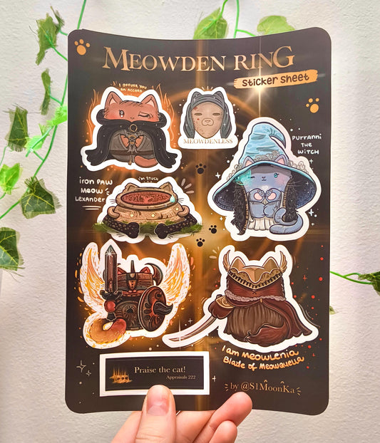 MEOWDEN RING vinyl sticker sheet