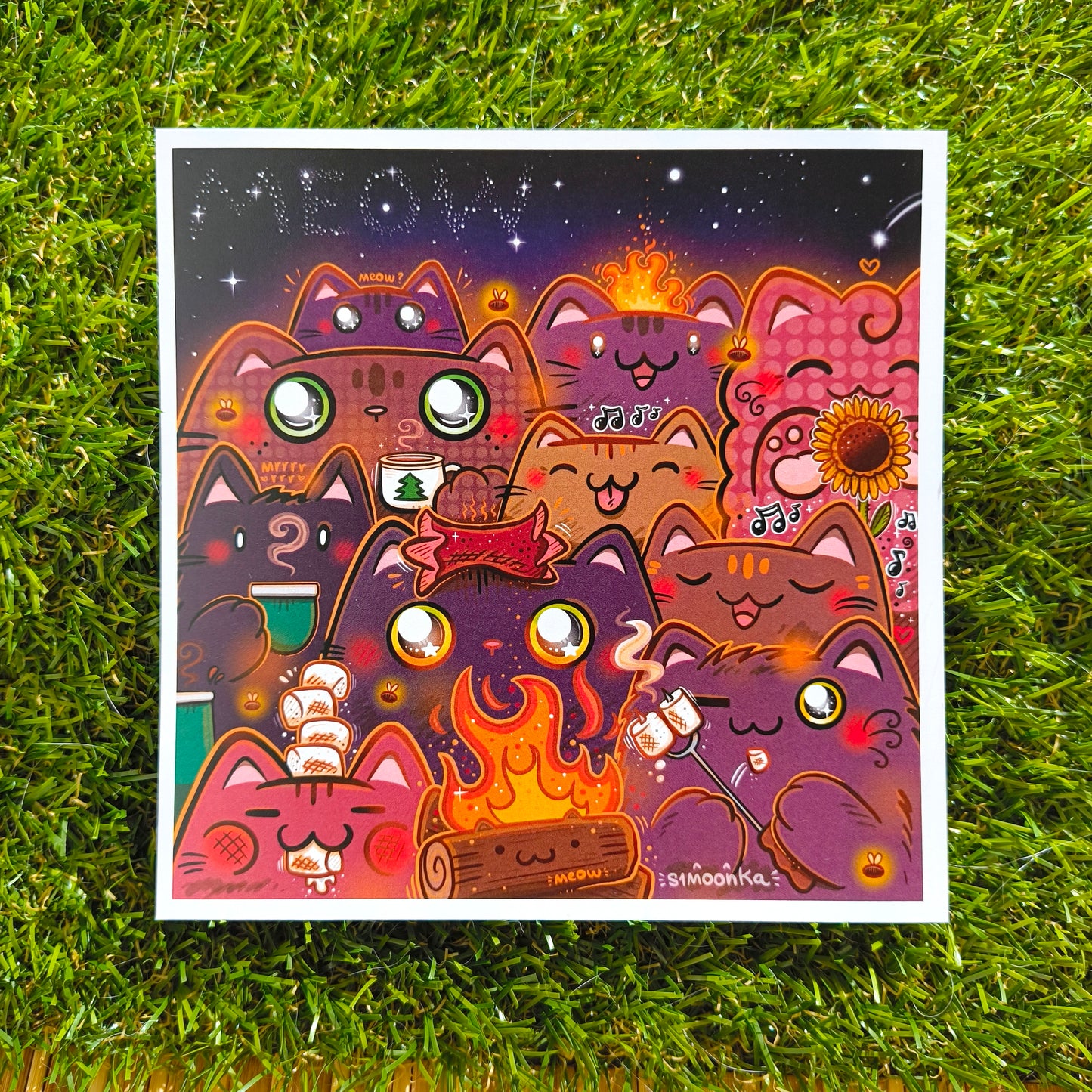 COZY SUMMER CATS art print