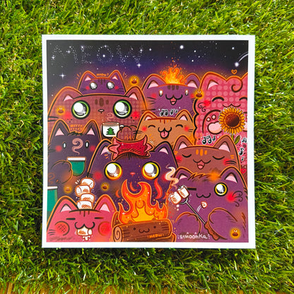 COZY SUMMER CATS art print