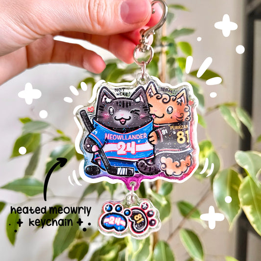 HEATED MEOWRLY fandom double keychain