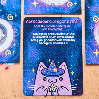 WIZARD CAT enamel pin companion :3