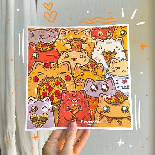 PIZZA CATS art print