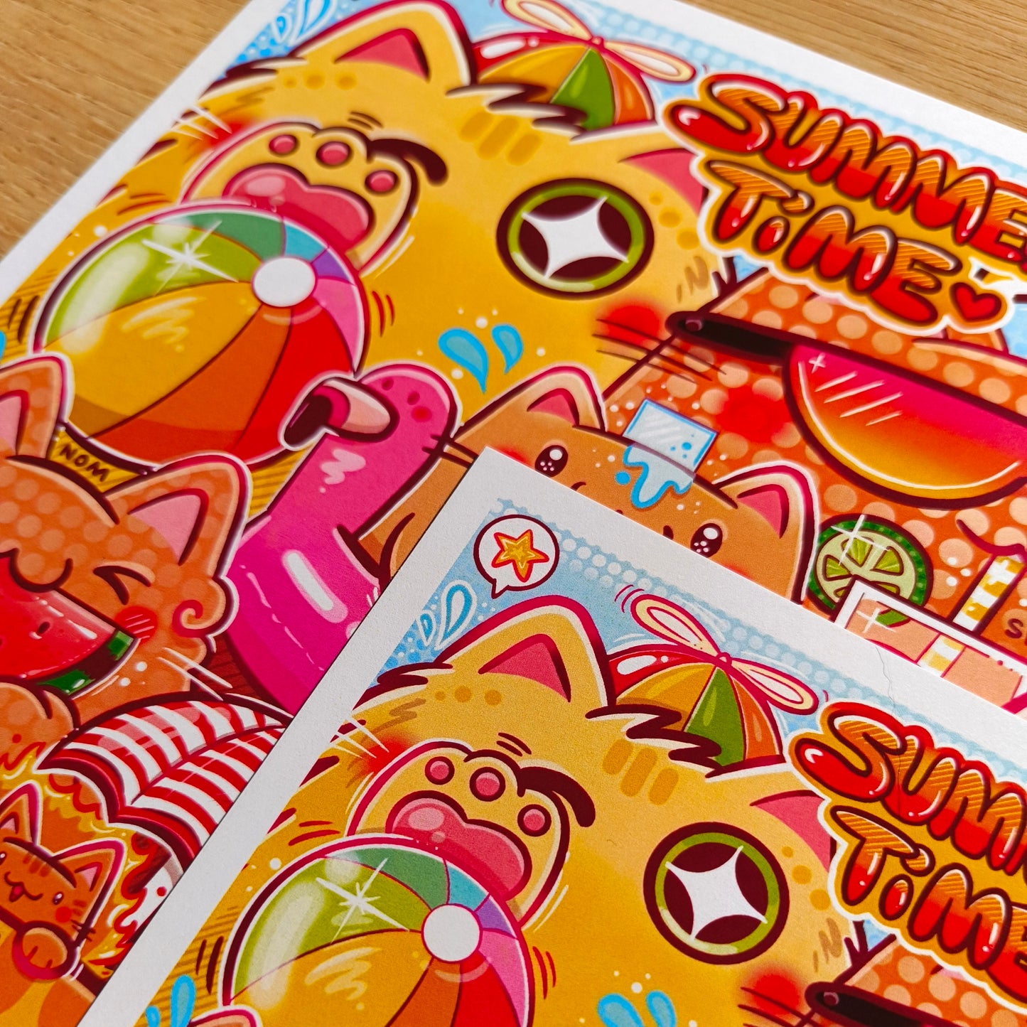 SUMMER CATS art print