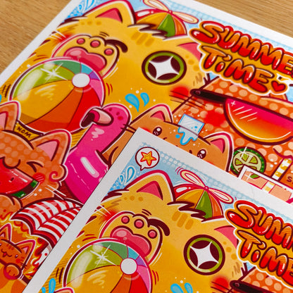 SUMMER CATS art print