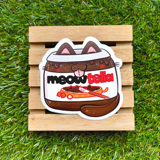 MEOWTELLA die-cut waterproof vinyl sticker