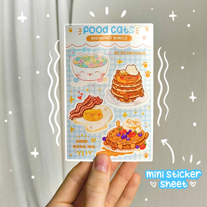 FOOD CATS (breakfast bundle) mini sticker sheet