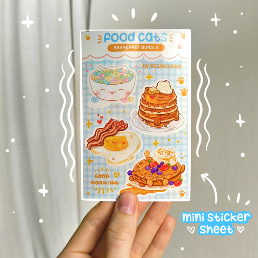 FOOD CATS (breakfast bundle) mini sticker sheet