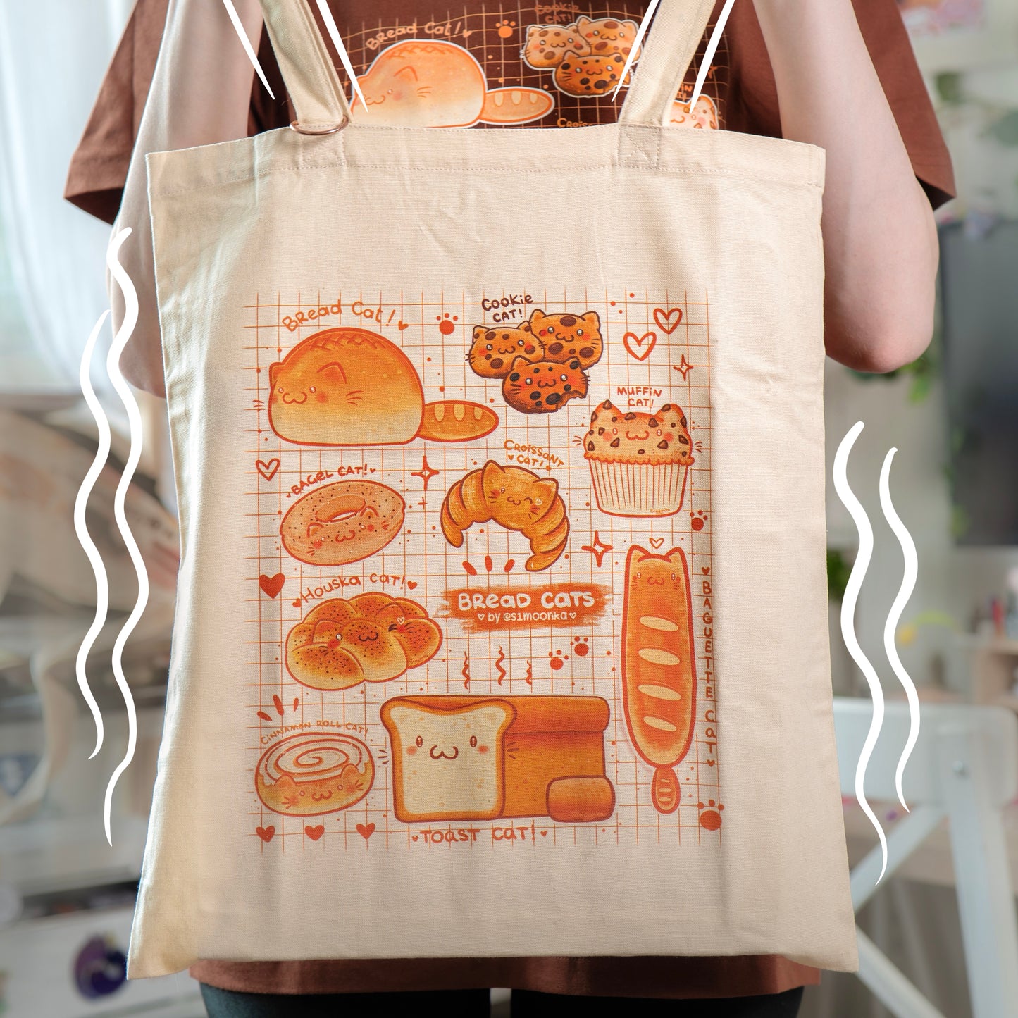 BREAD CATS cotton t-shirt