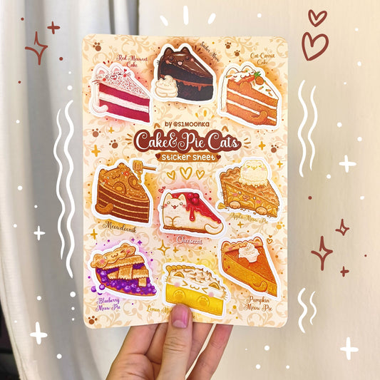 CAKE&PIE CATS vinyl sticker sheet