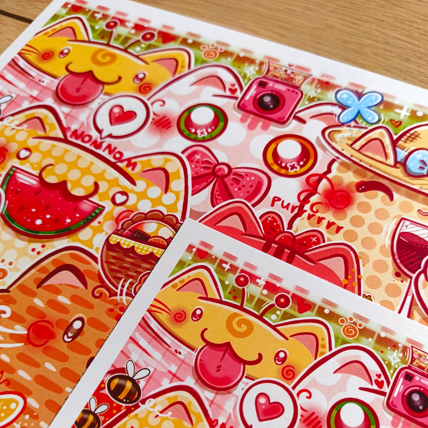 PICNIC CATS art print