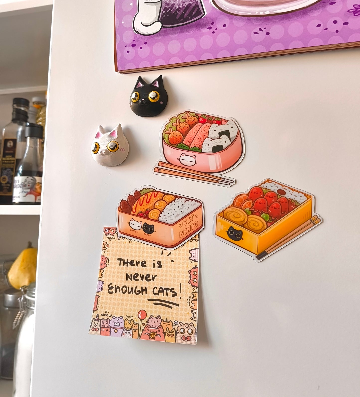 BENTO CATS fridge magnets set