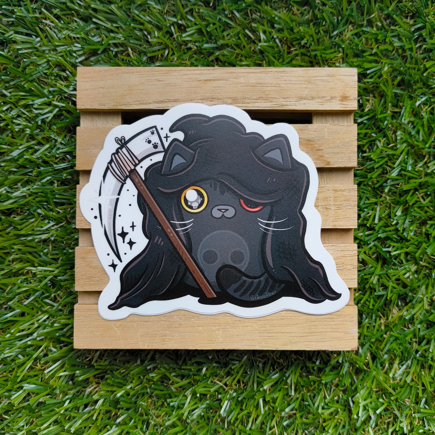 REAPER CAT die-cut waterproof vinyl sticker