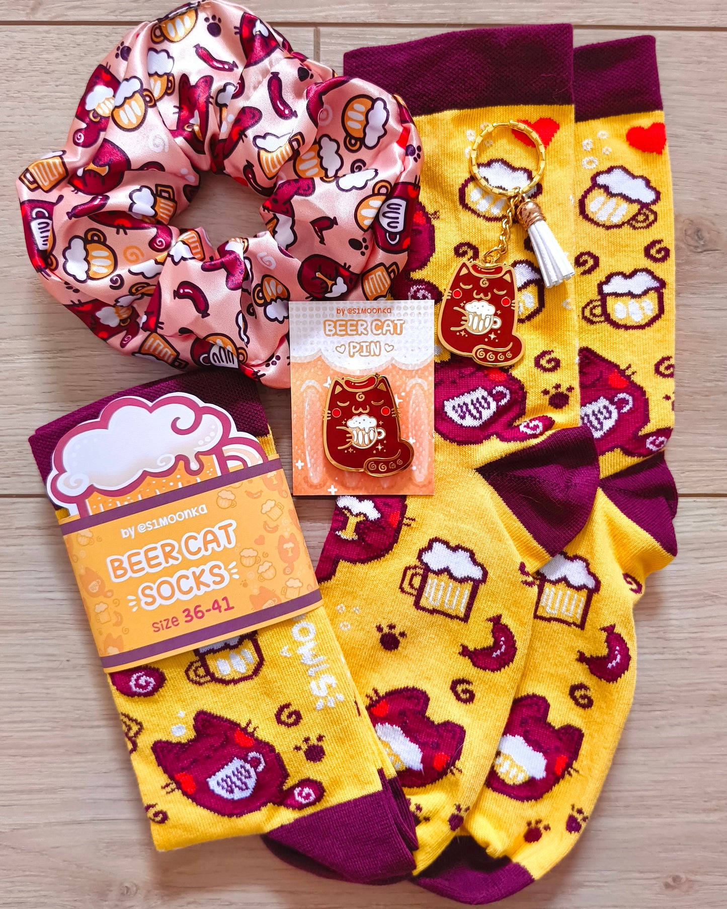BEER CAT cotton socks :3
