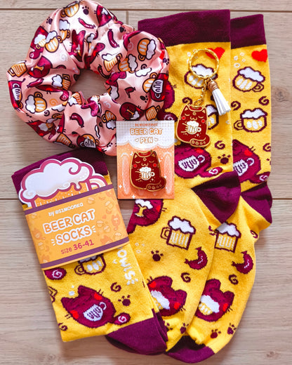 BEER CAT cotton socks :3