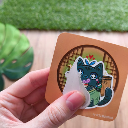 MAOMAO & JINSHI fandom die-cut sticker with background