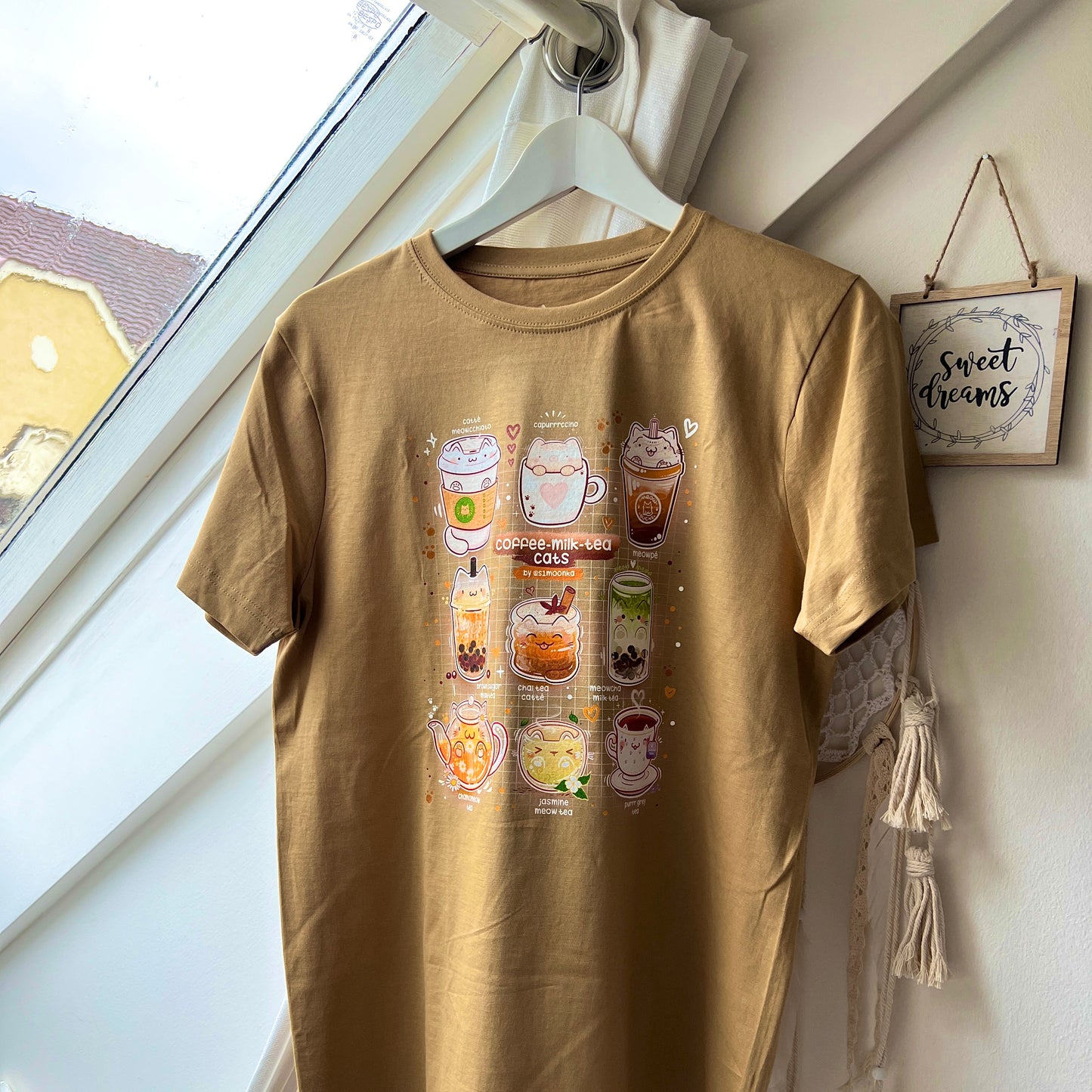 COFFEE-MILK-TEA CATS cotton t-shirt