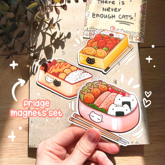 BENTO CATS fridge magnets set