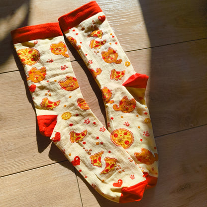 PIZZA CATS cotton socks :3