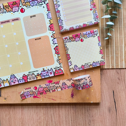 B-DAY CATS PLANNER SET monthly planner, to-do list, notes