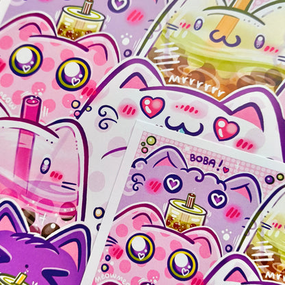 BOBA CATS art print