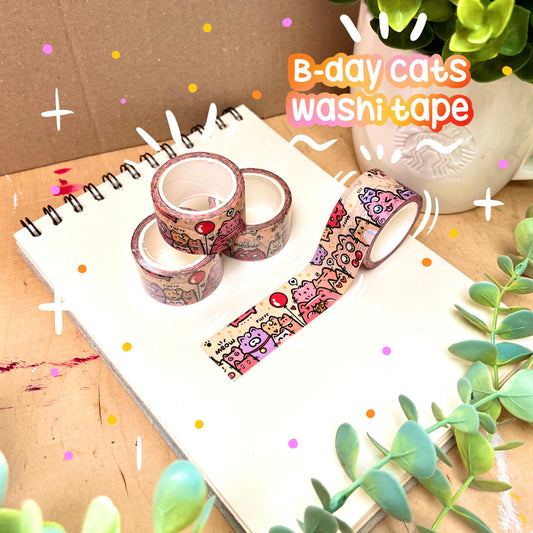 B-DAY CATS washi tape