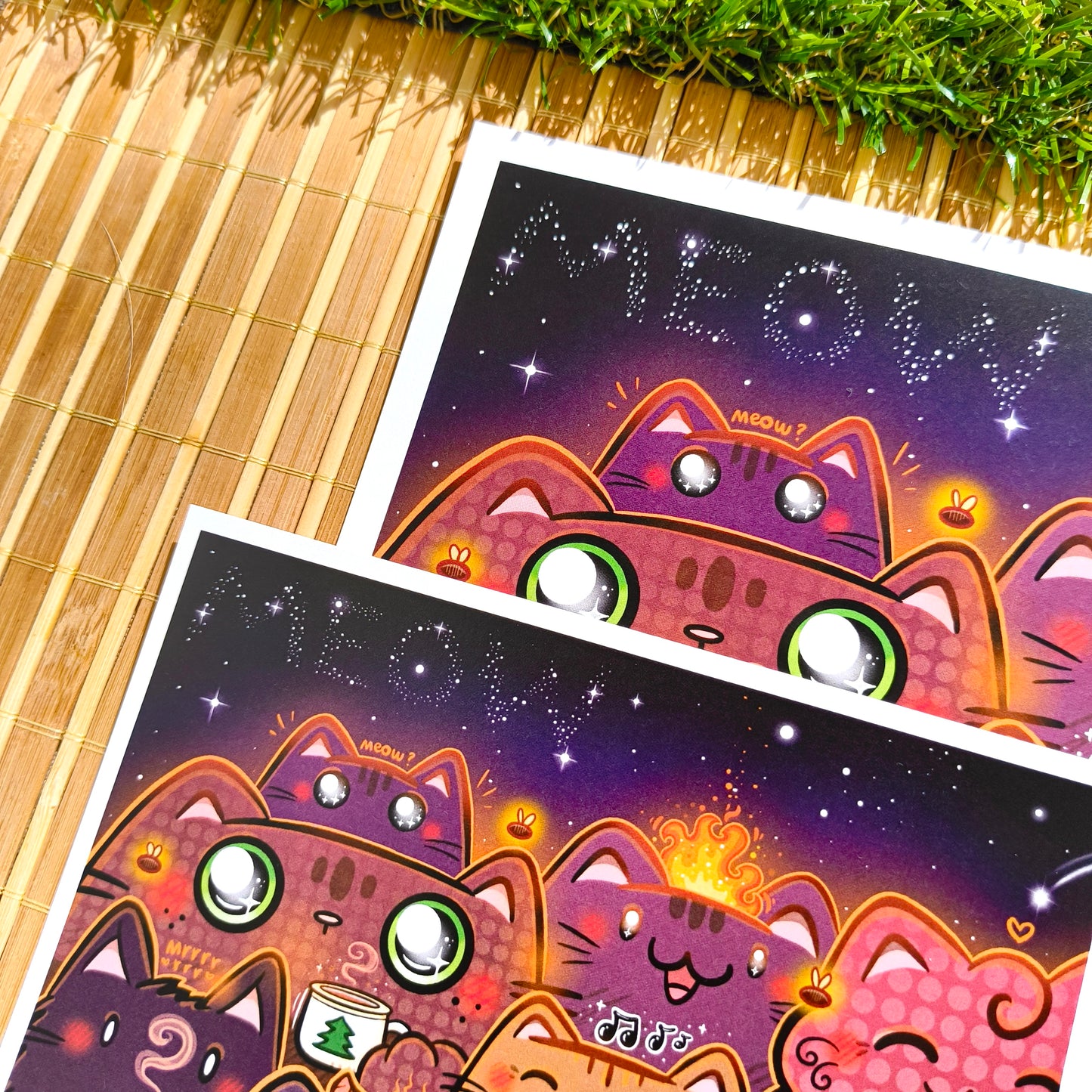 COZY SUMMER CATS art print