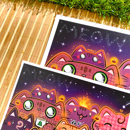 COZY SUMMER CATS art print