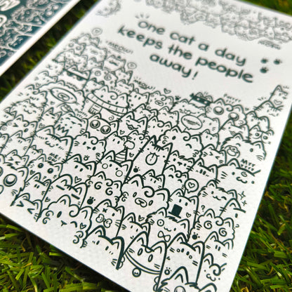 LOTS OF CATS (bnw) postcard set