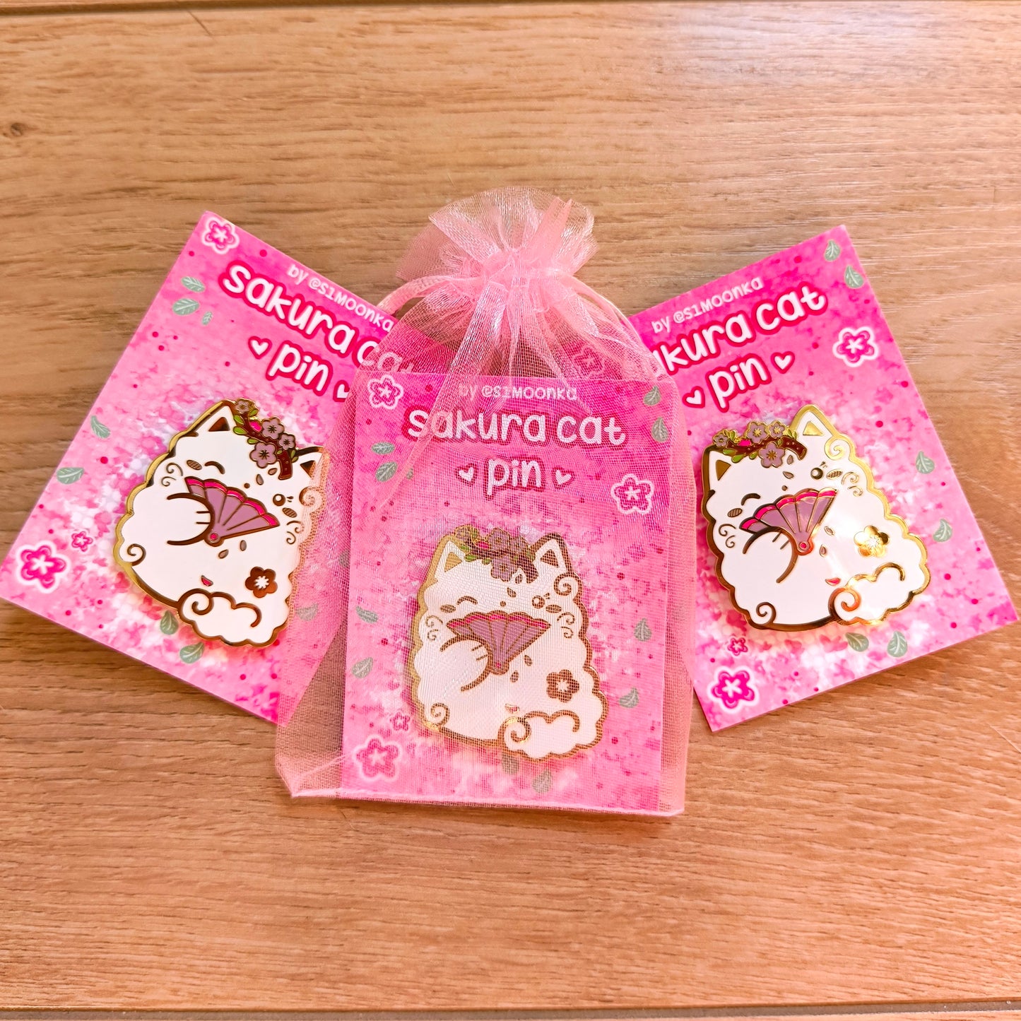 SAKURA CAT enamel pin companion :3