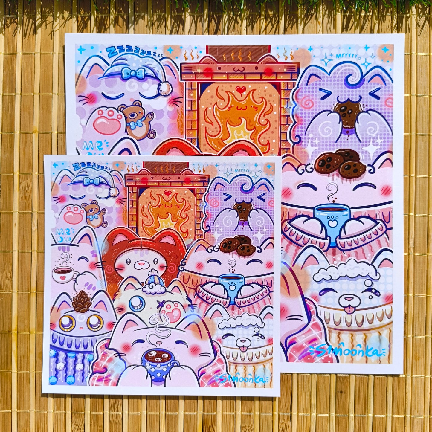 COZY WINTER CATS art print