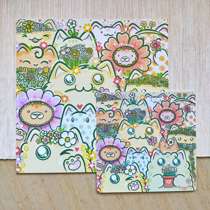 FLOWER CATS art print