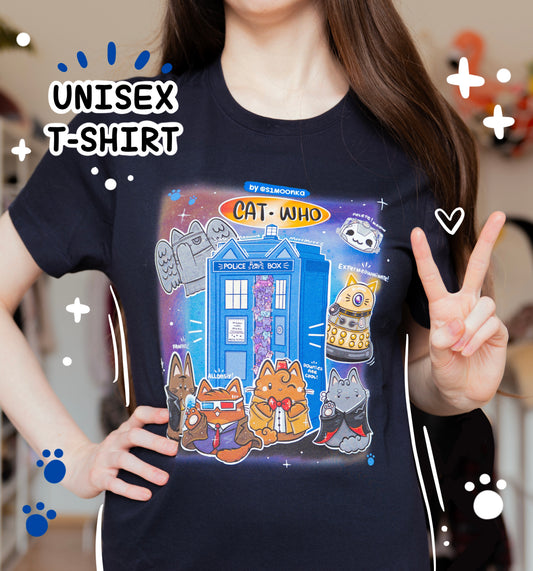 CAT WHO fandom cotton t-shirt