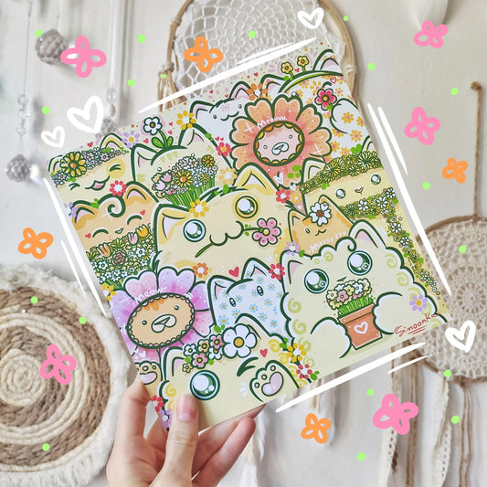 FLOWER CATS art print