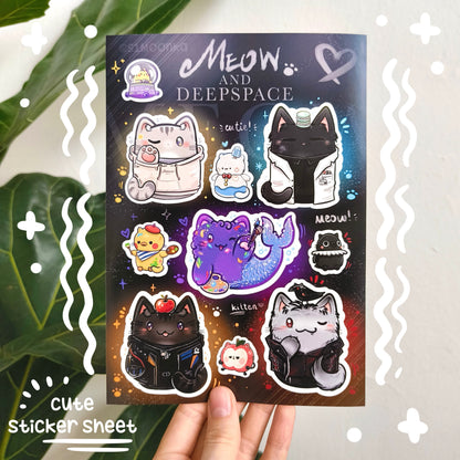 MEOW&DEEPSPACE vinyl sticker sheet