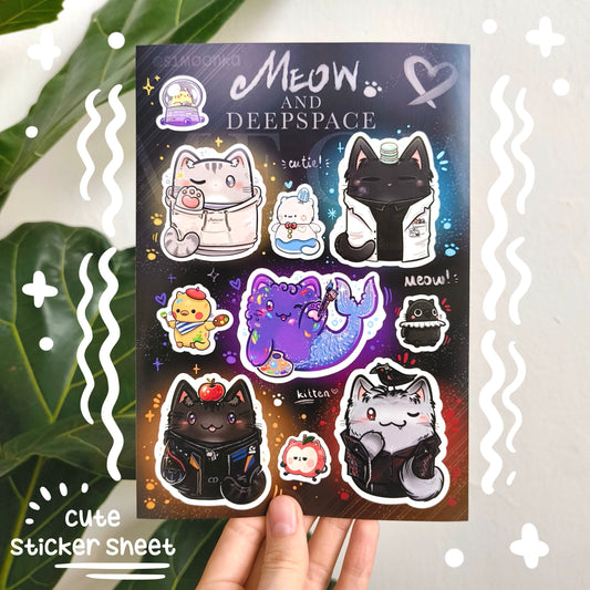 MEOW&DEEPSPACE vinyl sticker sheet