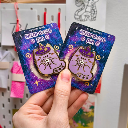 WIZARD CAT enamel pin companion :3