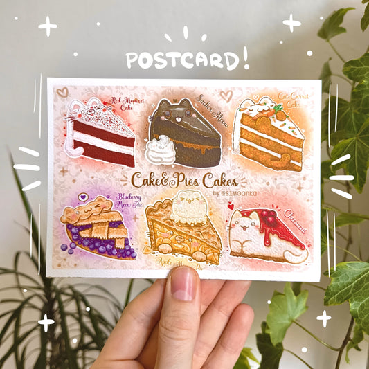 CAKE CATS postcard