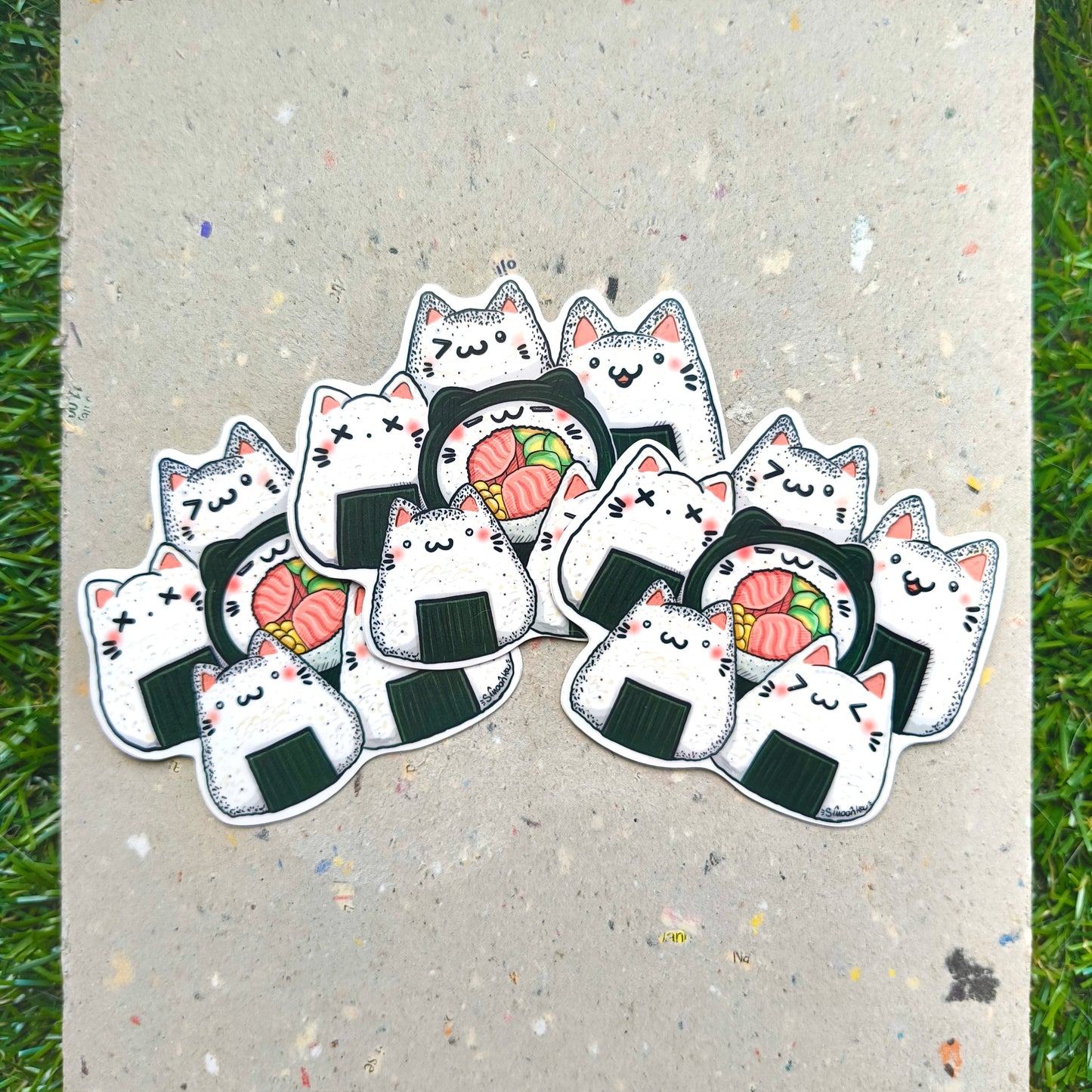 SUSHI CAT die-cut waterproof vinyl car sticker