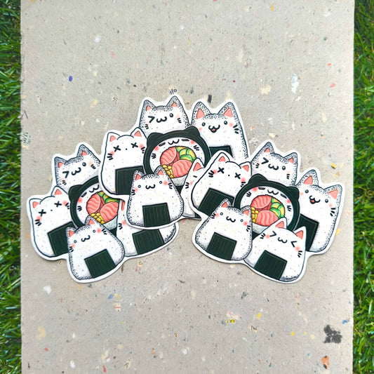 SUSHI CAT gestanzter wasserdichter Vinyl-Autoaufkleber